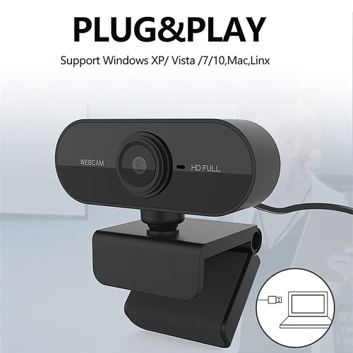 1080P HD Webcam with Noise-Reduction Microphone