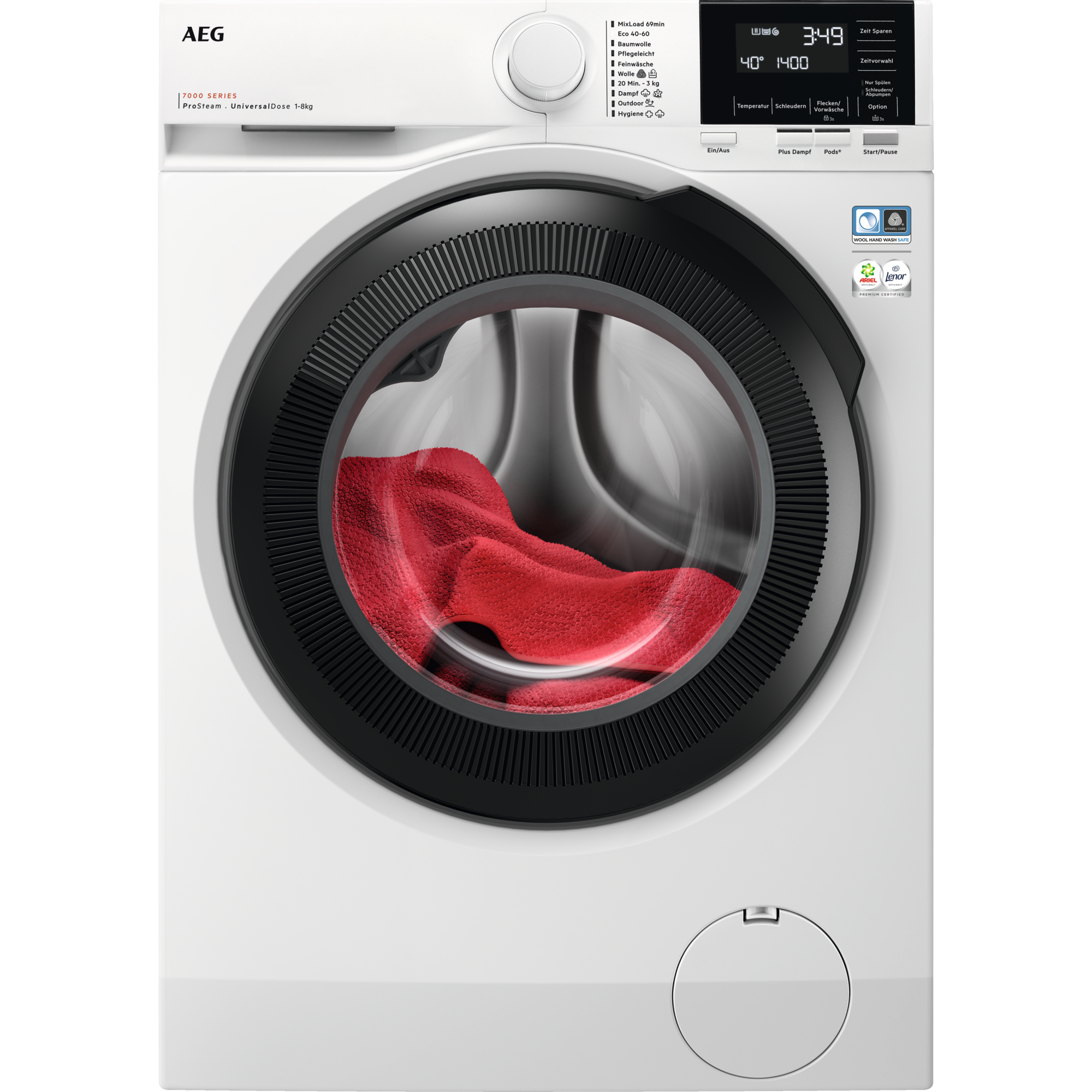 AEG 7000 ProSteam® UniversalDose Washing Machine - 8 kg Model LR7E60480