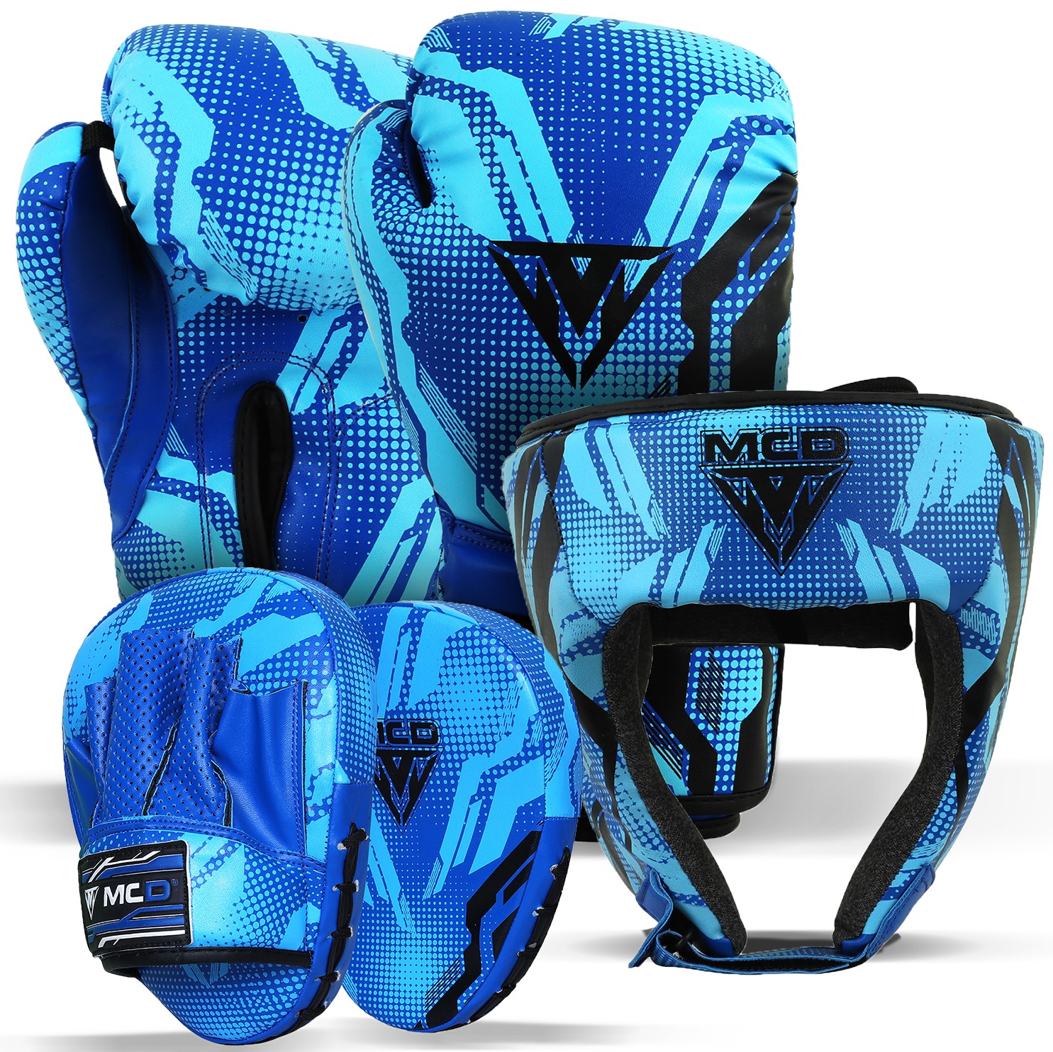 MCD Blue Kids Boxing Set - Gloves, Pads, Headguard