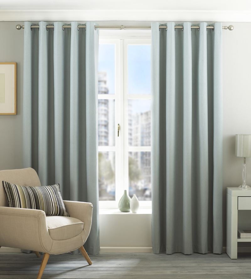 Riva Home Eclipse Duck Egg Ready-Made Eyelet Blackout Curtains