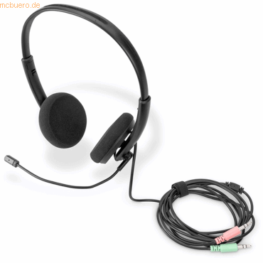 Assmann DIGITUS On-Ear Office Headset with Noise Cancellation, 3.5 mm