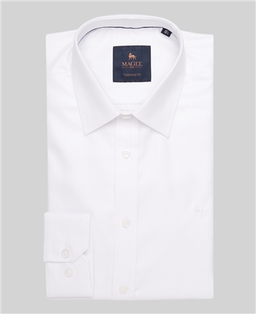 Magee 1866 Classic Fit White Formal Dress Shirt with Collar - Size 16