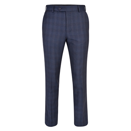 Magee 1866 Navy Check 3-Piece Tailored Fit Trousers - Size 42R