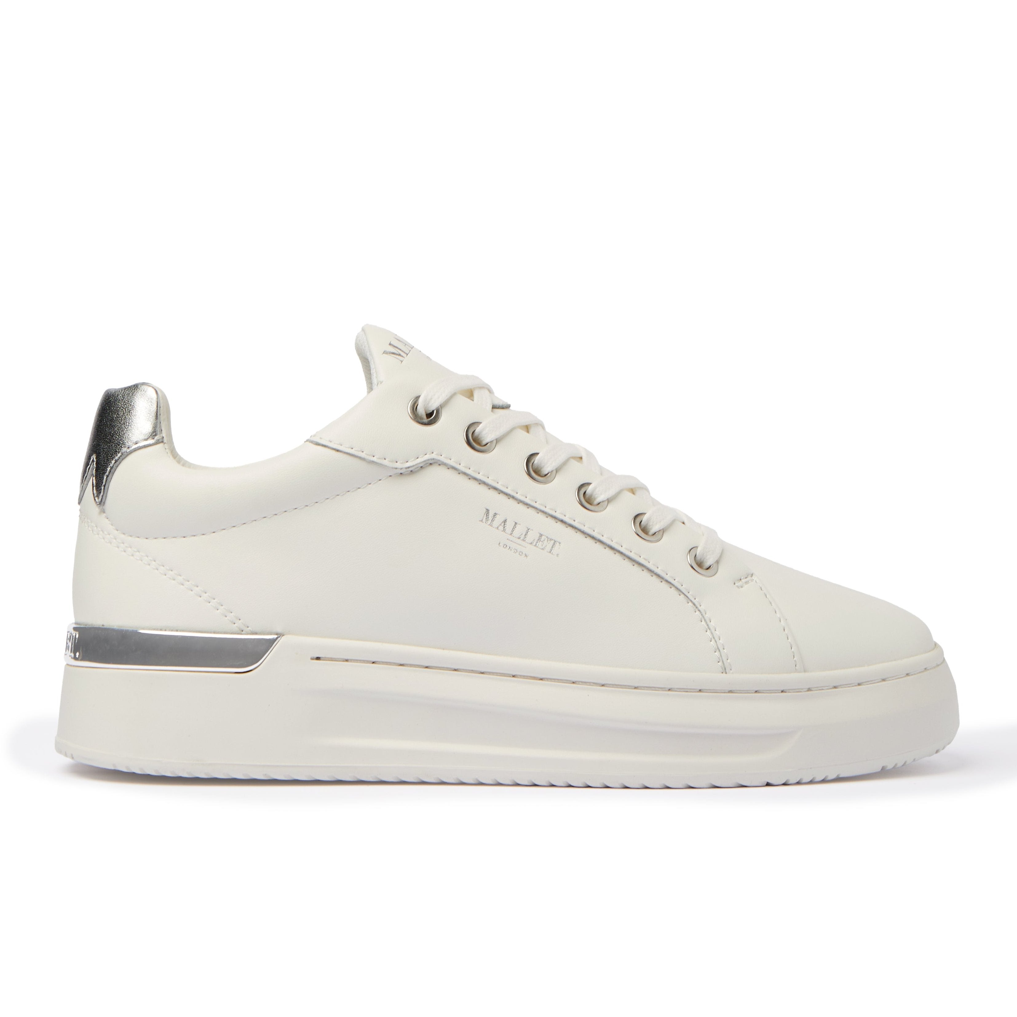 MALLET GRFTR White Silver Tab Womens Trainers