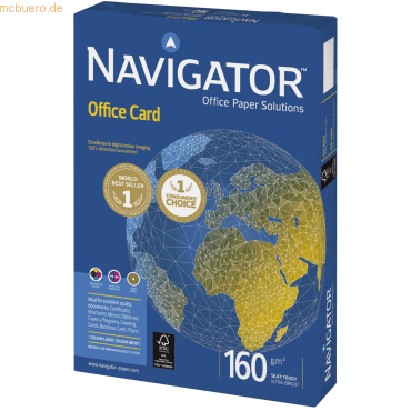 Navigator Office Card A4 160g/m² White - Pack of 250 Sheets