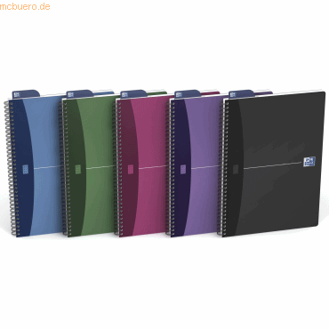 Oxford A4 Spiral Notepad Office, 90 Sheets, Assorted Colored Grid