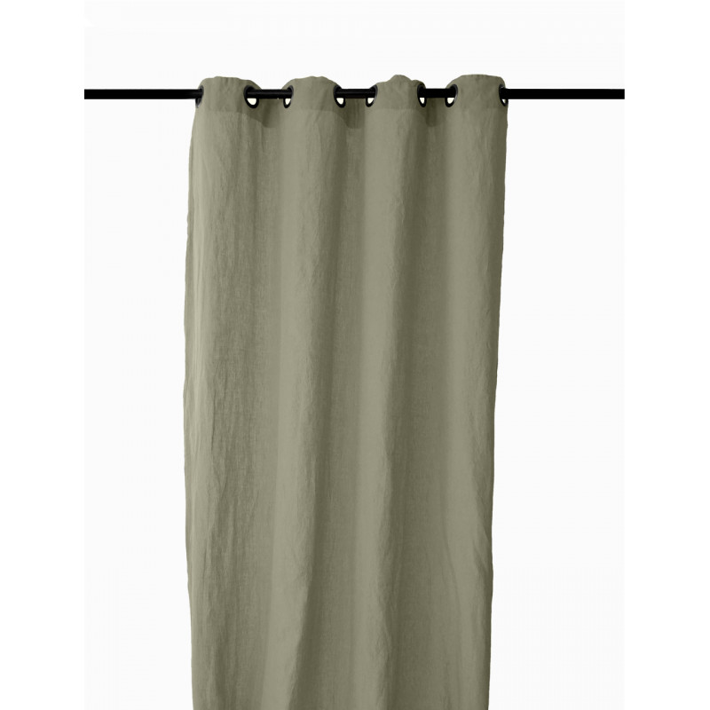 Sonate Déco Green Linen Curtain 140x280 cm