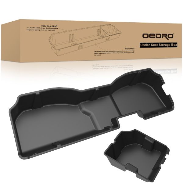 OEDRO? 2-in-1 Under Seat Storage Box for 2014-2018 Chevrolet Silverado/GMC Sierra 1500, 2015-2019 Silverado/Sierra 2500 3500 HD Crew Cab