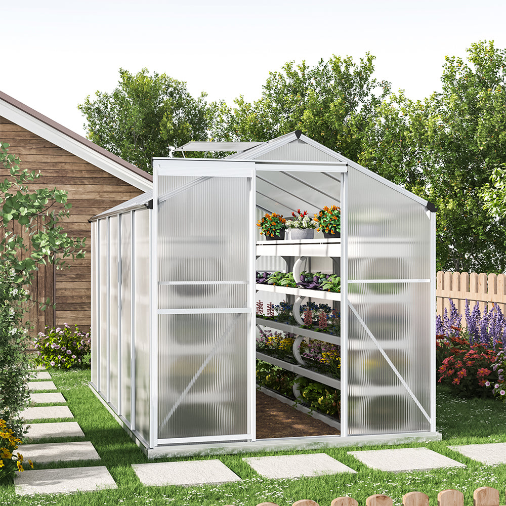 Silver Aluminum 6x6 Greenhouse with Vent