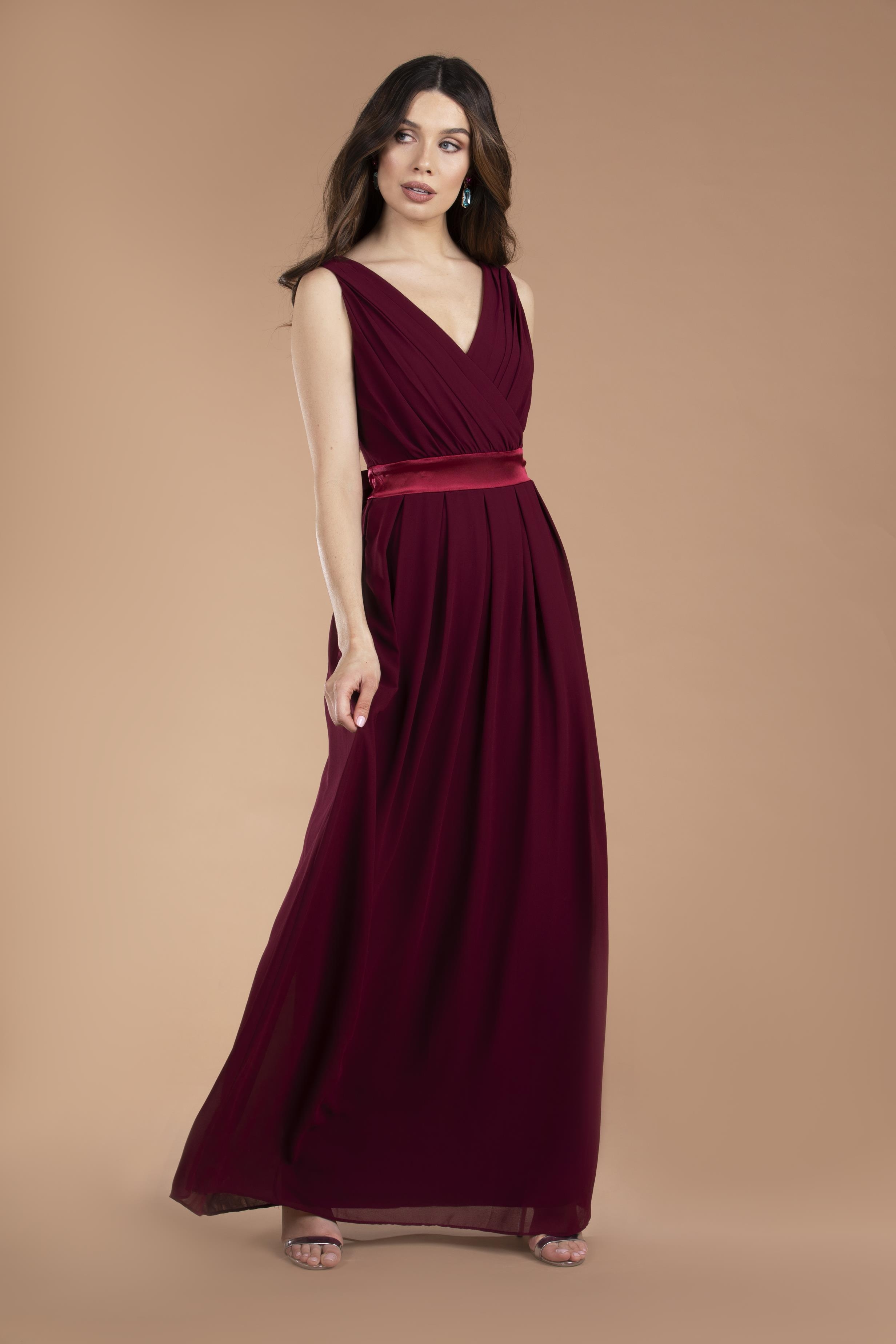 TFNC Kily Burgundy Maxi Dress