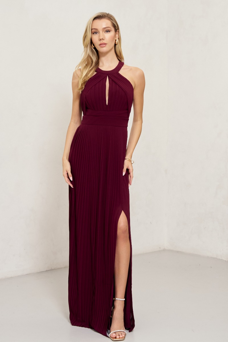 TFNC Prague Burgundy Maxi Dress